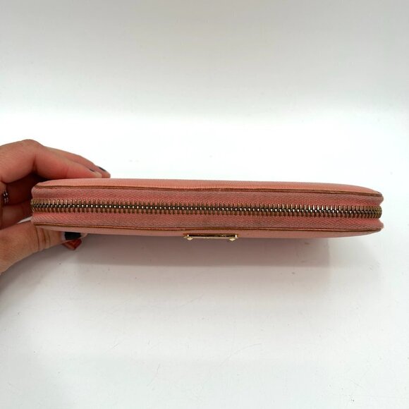 FENDI Light Barbie Pink Leather Full Zip Luxury Designer Long Wallet - Picture 6 of 12